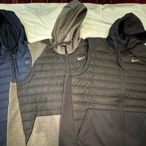 SOLD Nike gray hooded hybrid vests $40
